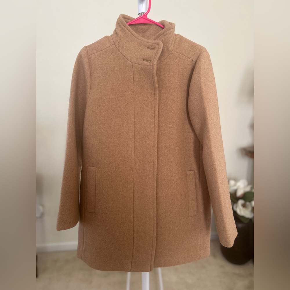 J. Crew tan wool blend long coat